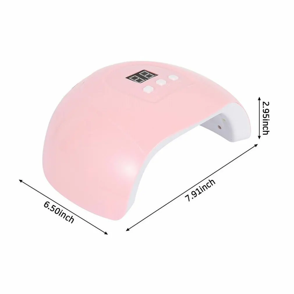 

1 Pcs 54W Nail Polish Dryer Uv LED Lamp Acrylic Gel Curing Light Manicure Timer ABS Sunshine Nail Dryer Pink