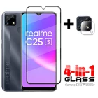 4 в 1 стекло на Realme C25s полное покрытие закаленное стекло для Oppo Realme C25 s HD защита для экрана телефона Realme C25s стекло для камеры