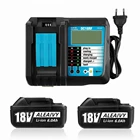 Аккумуляторная батарея BL1860B 18 в 6000 мАч, резервная батарея для аккумуляторной дрели Makita 18VBL1860 BL1840 BL1850 с зарядным устройством DC18RF 3A