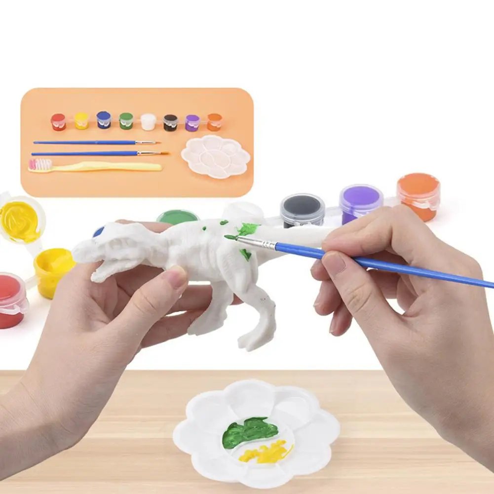 Kit de pintura de dinosaurios para ni&ntilde;os, Set de manualidades y arte con 20 figuras de dinosaurios, accesorios de pintura, regalos DIY para Navidad-3