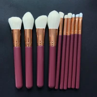 abangzi cosmetics 10pcs brandy makeup brush set kaubuki faux goat hair cosmetics make up brushes