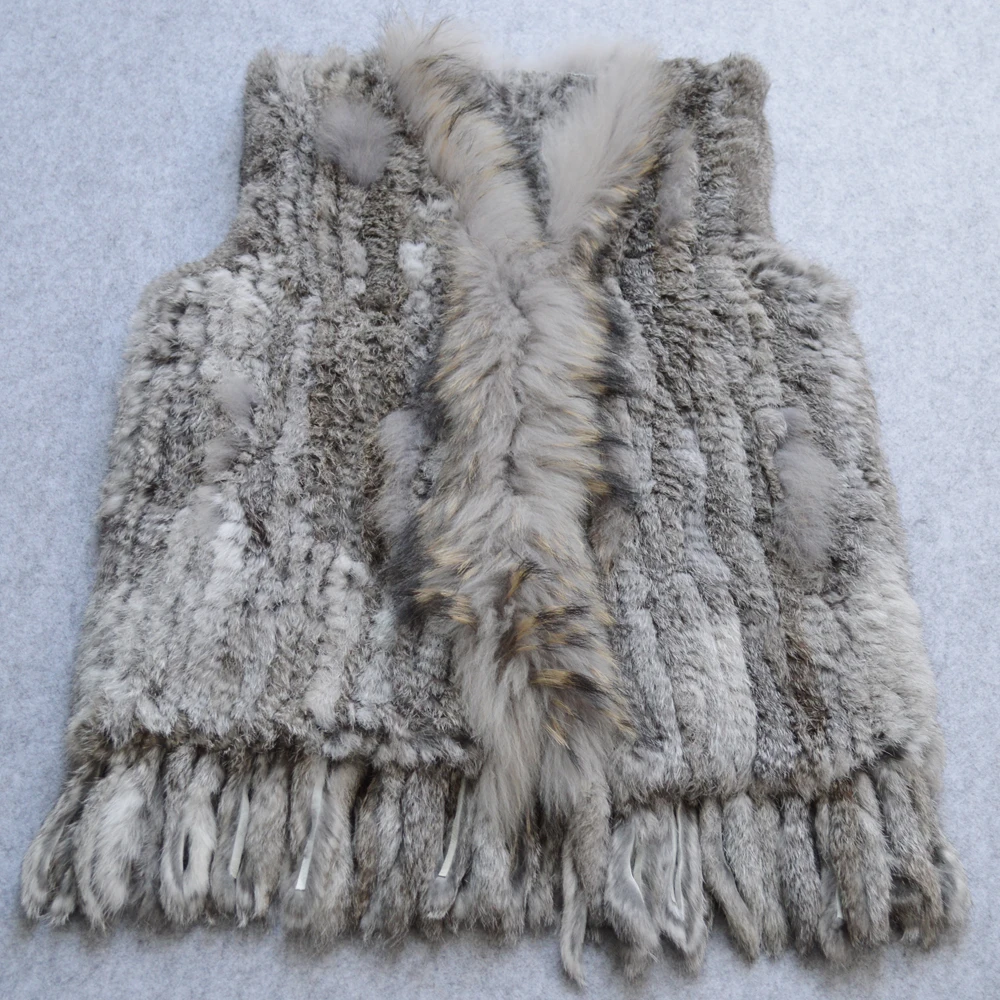 Лидер продаж женский жилет из натурального кроличьего меха на весну и осень