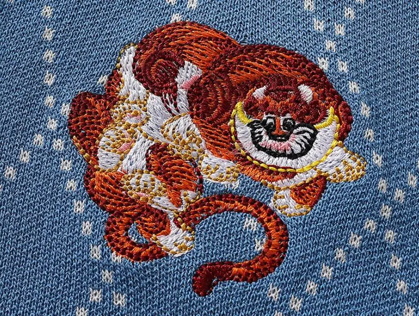 

2021 Spring Summer Knitted Sweater Women Turn-Down Collar Short Sleeve Embroidered Tiger Vintage Plaid Pullovers Top Jumper w363