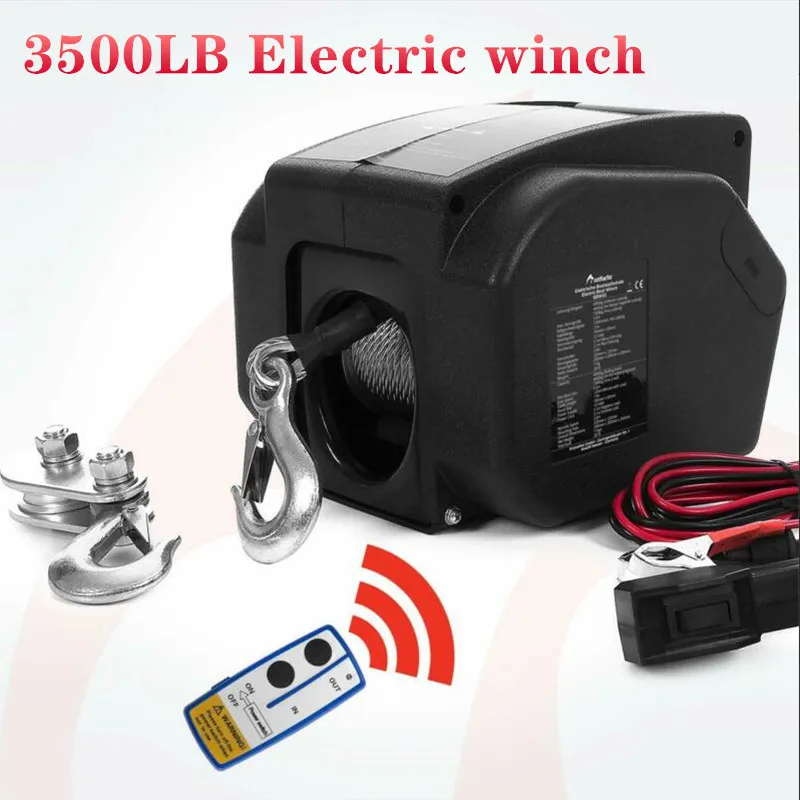 

12V 3500lbs Беспроводная электрическая лебедка для морского использования