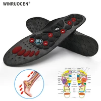 premium orthopedic magnetic therapy insoles slimming weight loss arch support shoes pads for men women massage foot care sole