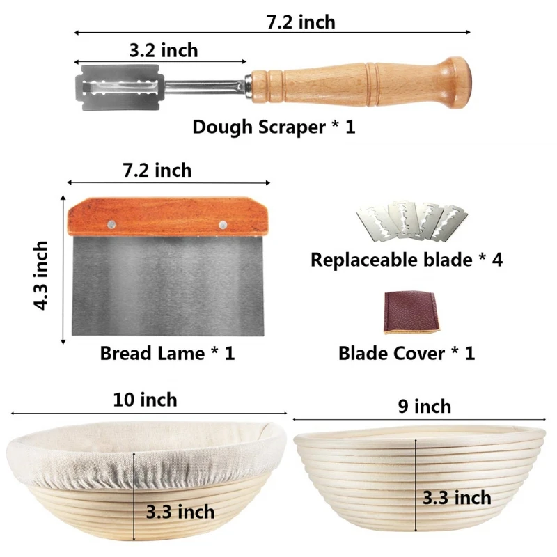

Natural Rattan Fermentation Wicker Basket Country French Bread Mass Proofing Baskets Dough Banneton Baskets