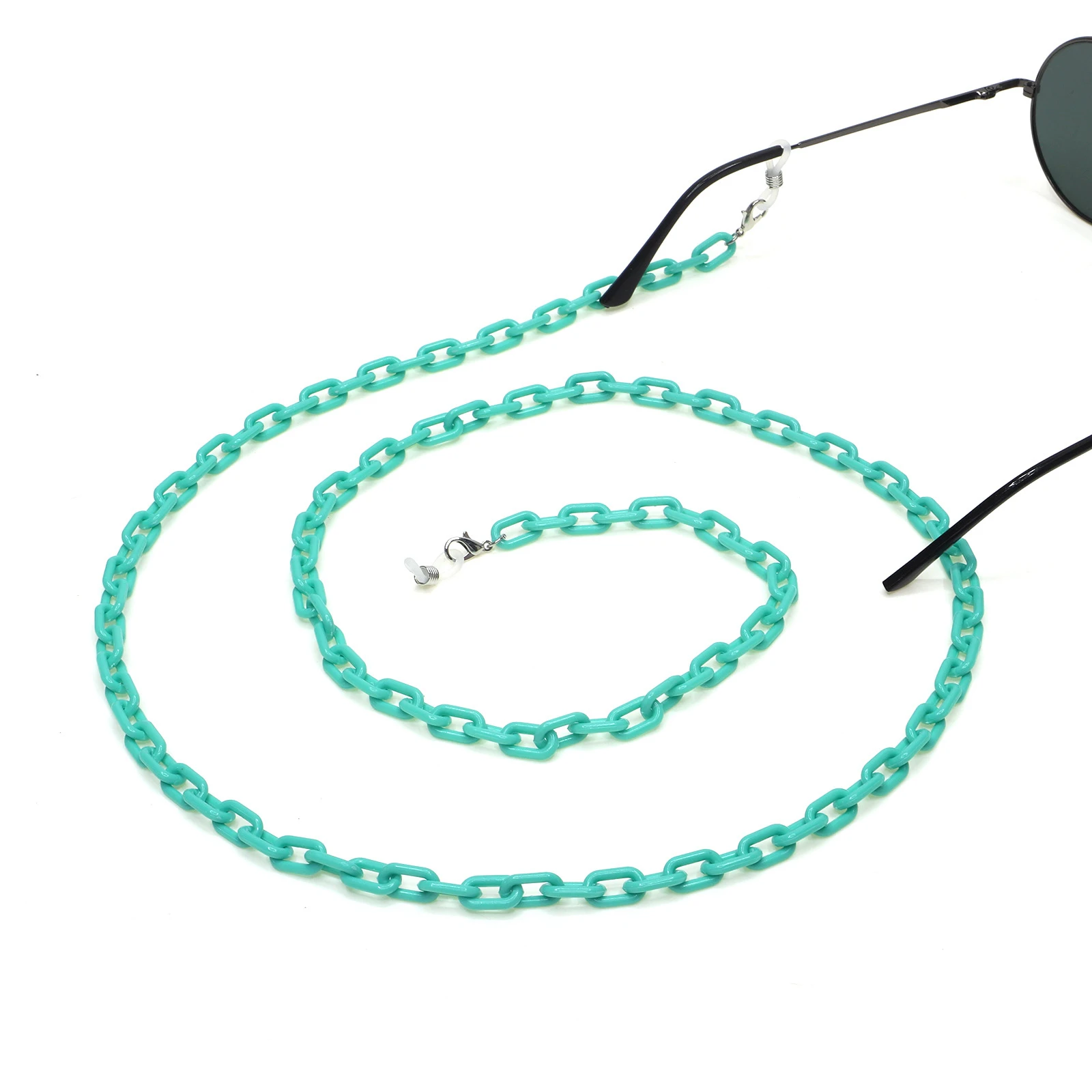 

Doreen Box Fashion Face Mask And Glasses Neck Strap Lariat Lanyard Necklace Multicolor Silicone Non-slip Link Chains DIY Jewelry