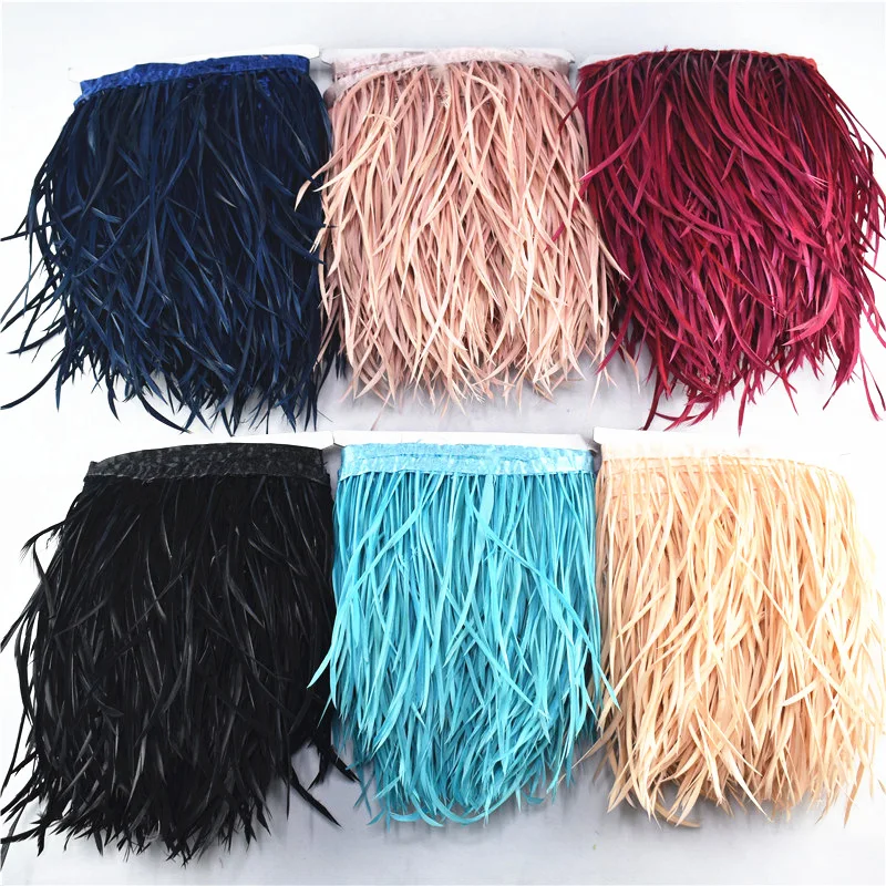2 м/лот Красивая Обрезка гусиных перьев планки ленты бахрома 6 8 &quot15 20 см для