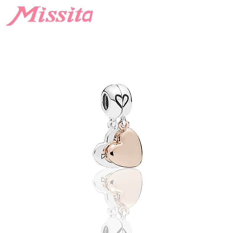 MISSITA модный Милая подвеска в форме сердца фирменный оригинальный Шарм браслет