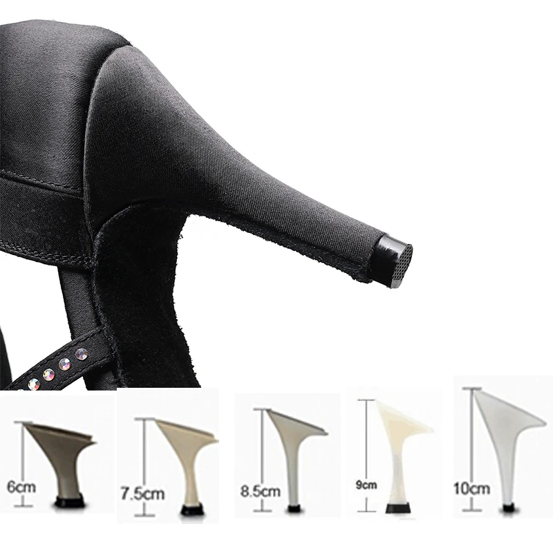 Туфли для латиноамериканских танцев DKZSYIM сатиновые + стразы профессиональные