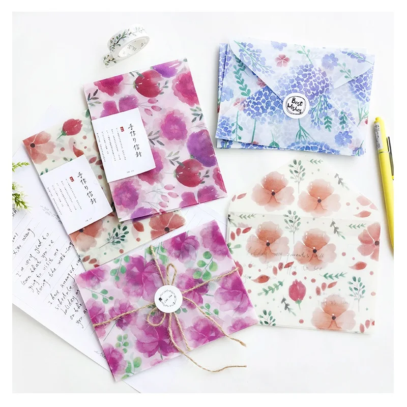 3 шт./компл. натуральный цветок растения серия пергаментная бумага конверт Сделай