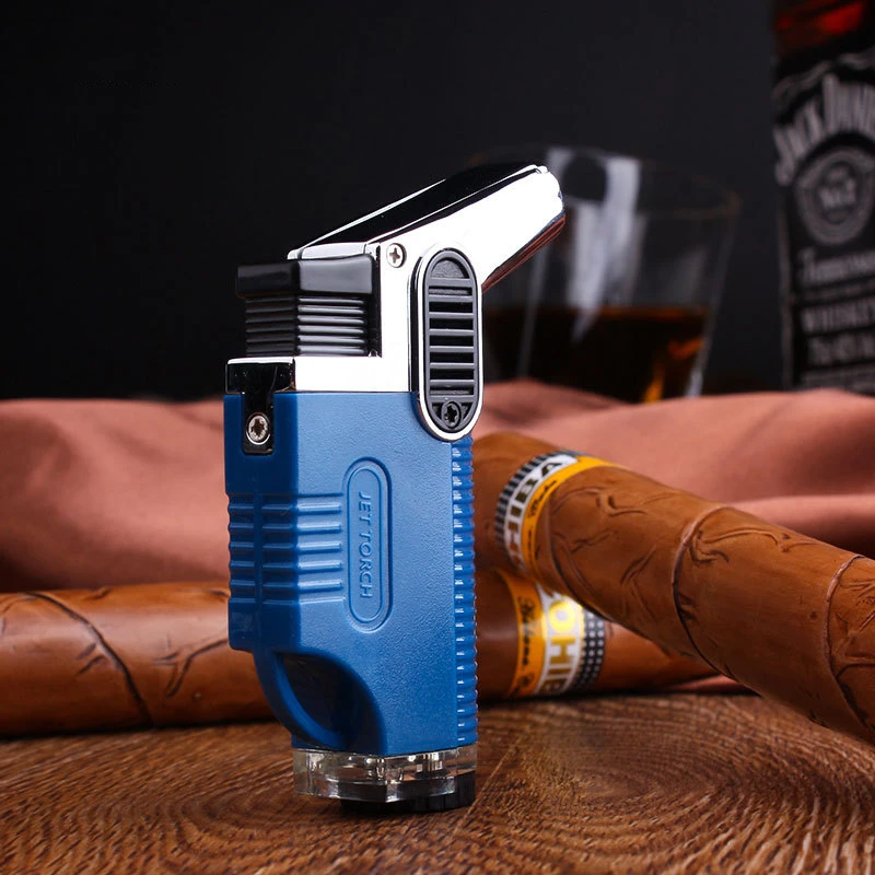 

Multi-Color Double Straight Flush Elbow Lighter Double Straight Flush Inflatable Butane Windproof Light Cigar Point Moxibustion