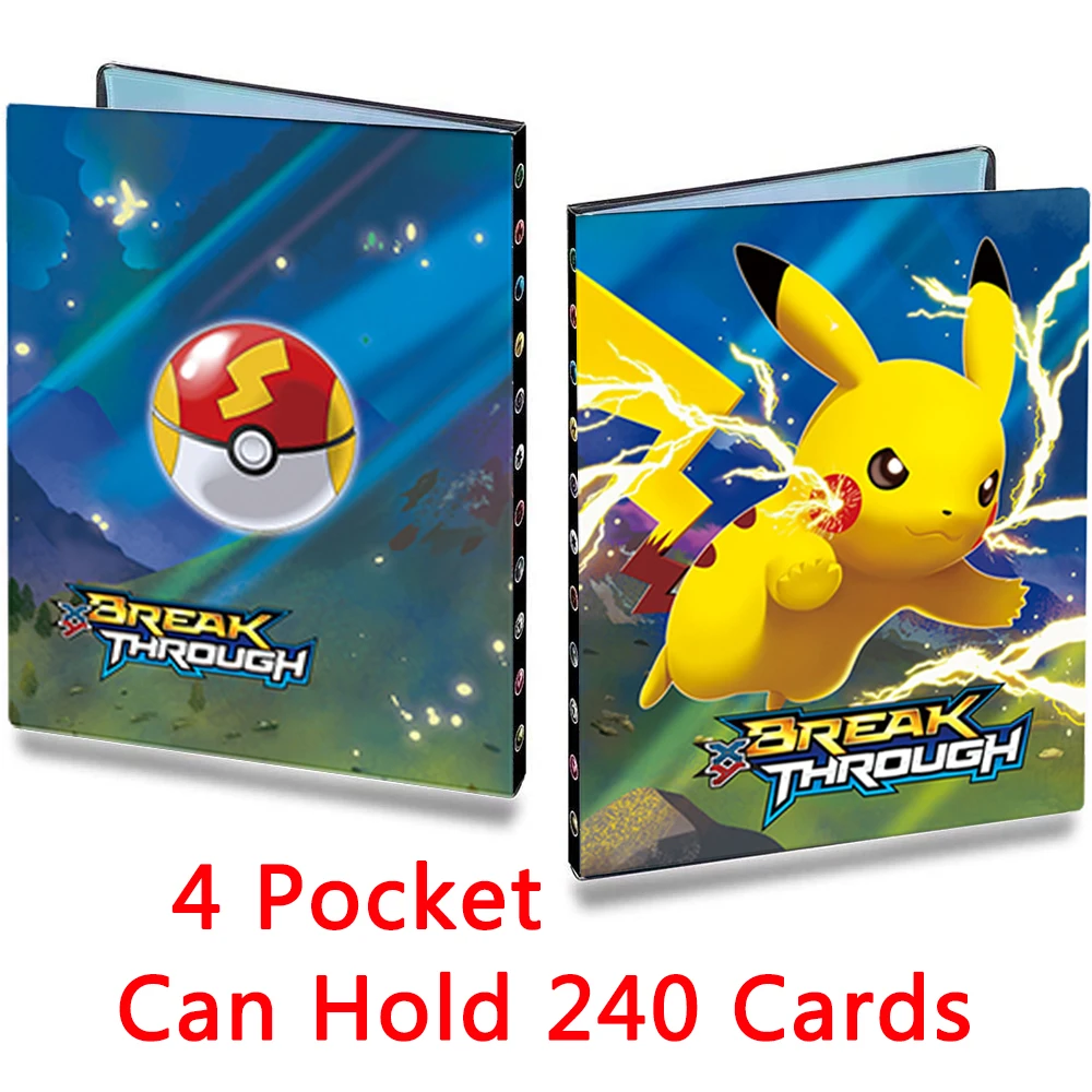 Nuevo 240 Uds Pokemon &aacute;lbum tarjetas marcadores de libros Anime personajes de videojuego Tarjeta de colecci&oacute;n de Binder entrenador Pokemones Carpeta de regalo para los ni&ntilde;os-3