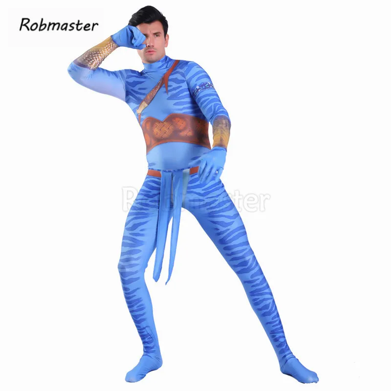 Mens Kids Boys Movie Avatar 2 Jake Sully Cosplay Costume Spandex Zentai Bodysuit Jumpsuits Battle Suit Halloween | Тематическая