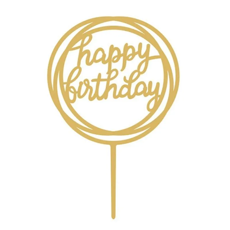 Блеск Топпер для торта С Днем Рождения акриловые буквы золотого цвета на день