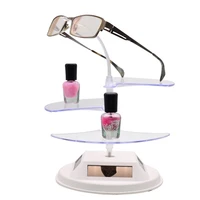 360 degree white acrylic rotating locking eyewear and sunglass display holder