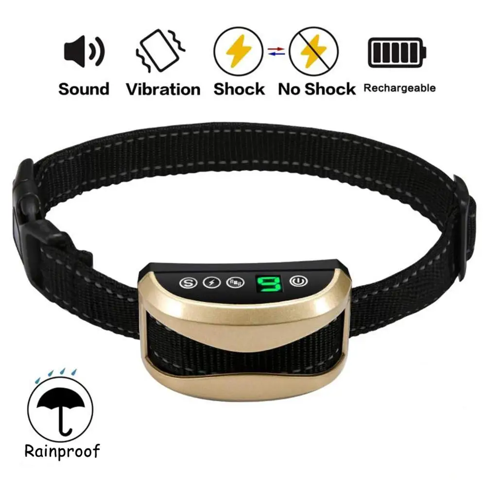 

Dog Waterproof Rechargeable Anti Bark Collar Adjustable 0-7 Sensitivity Levels Vibration Stop Barking Dog Training Collars