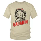 Футболка мужская хлопковая, с коротким рукавом, космонавт СССР, уличная одежда футболка с надписью СССР, Юрий Гагарин