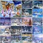 Новинка, алмазная вышивка сделай сам, картина Снежный дом, сделай сам, вышивка крестиком, Рождественское украшение