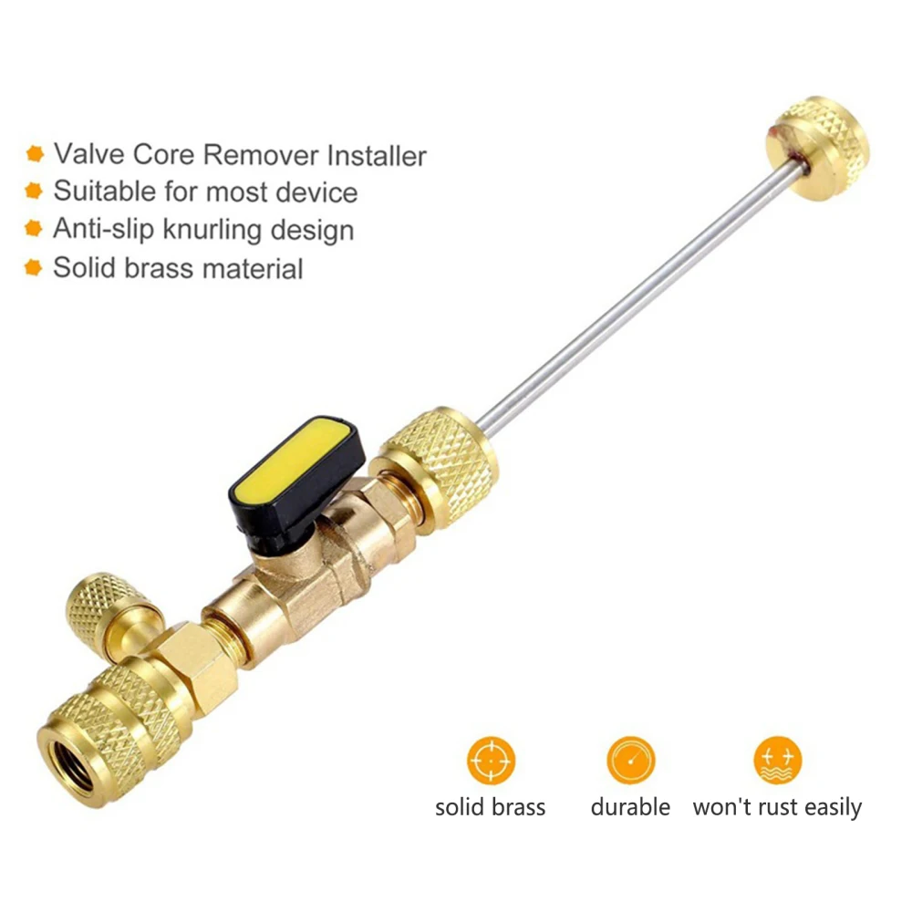 

Installer Tool Kit Valve Core Repair R22 Air Conditioning 1 Set Hand Tools New R410 R32 Brass Adapter