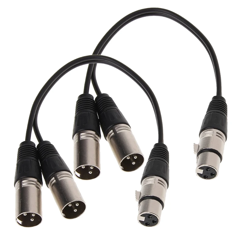 3Pin XLR 1 штекер на 2 гнезда аудио Удлинительный кабель для микрофона Y-образной