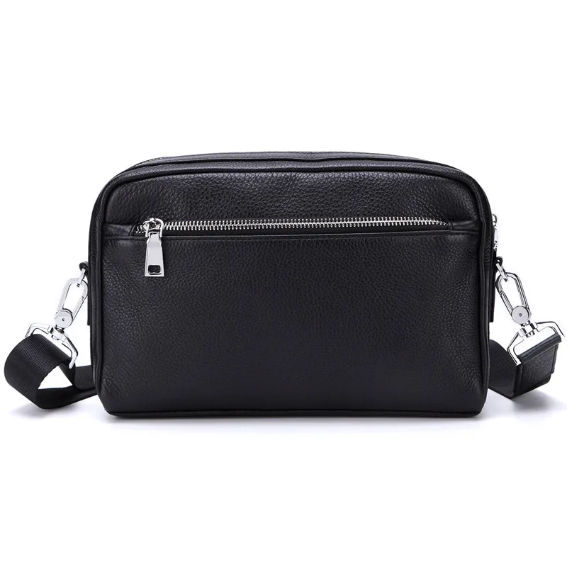 Men's Business Clutch Wallet Shoulder Bag Diagonal Leather Wrist Money Genuine Zipper |
