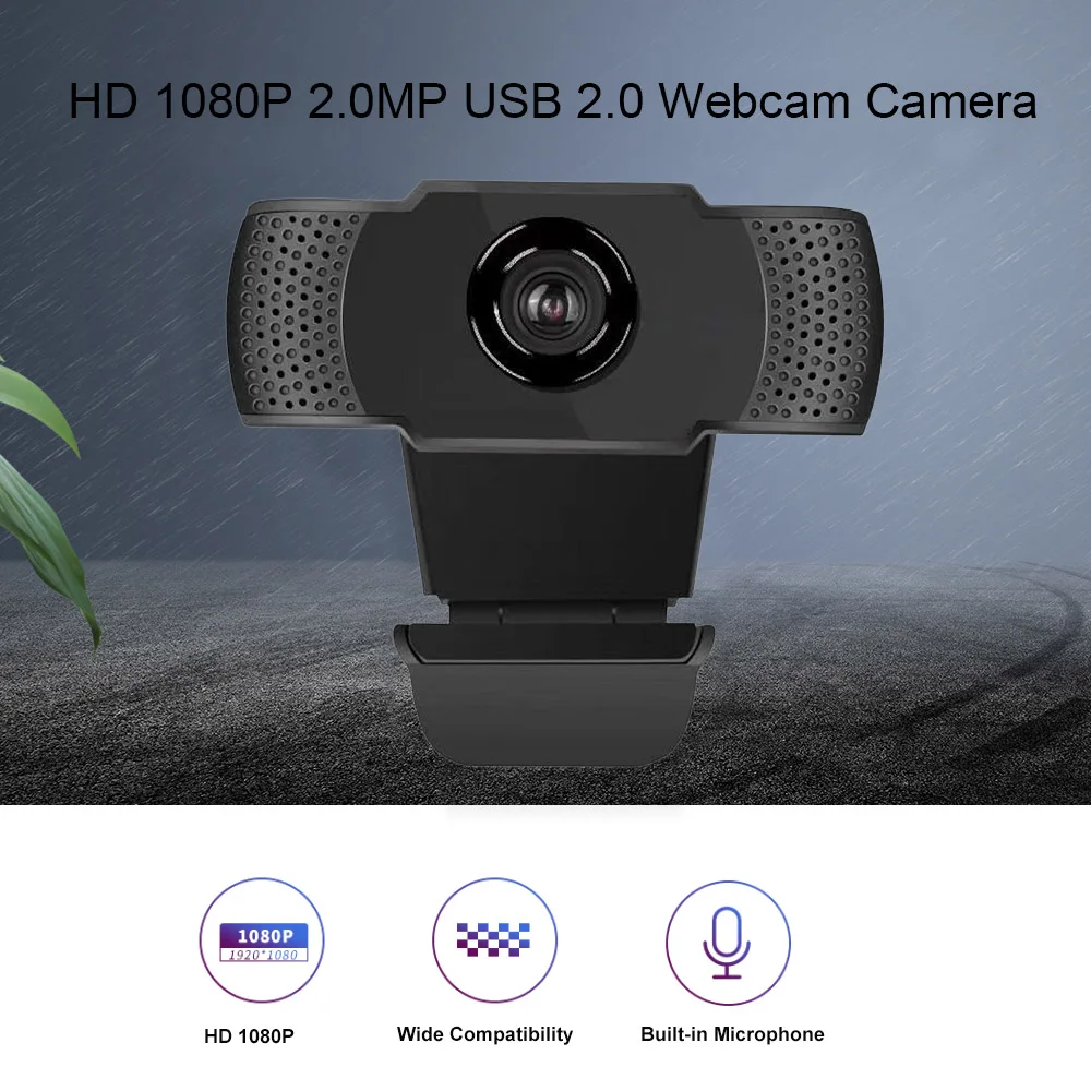 HD 1080P USB веб камера с микрофоном для компьютера ПК ноутбуков видеоконференций