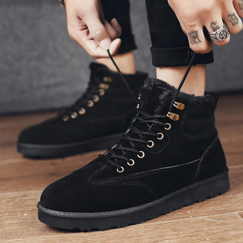 

Snowshoes High Top High Top Sneakers Comfy Warm Short Plush Winter Boots Homme Lace Up Running Shoes Men Original Ankle Boots