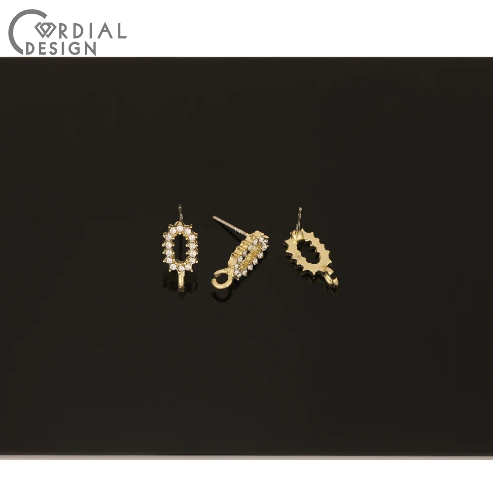 

Cordial Design 100Pcs 7*14MM Jewelry Accessories/DIY/Rhinestone Earrings Stud/Hand Made/Oval Shape/Jewelry Findings Components