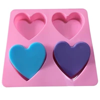 4 cavity 15152cm handmade silicone soap mold heart 3d craft soap making for candle resin mould