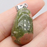 natural semi precious stone pendant irregular unakite for diy jewelry making necklace high quality gift