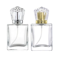 nbyaic 50pcs square glass perfume bottle 50ml portable 100ml transparent bottle perfume dispensed empty bottle spray bottle