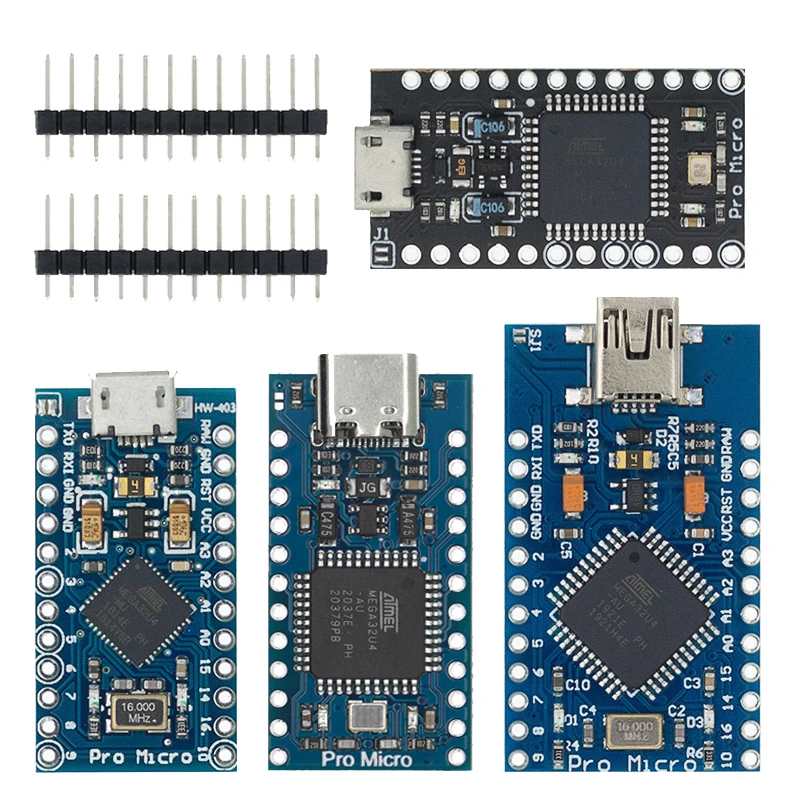 Модуль платы PRO MICRO/MINI/TYPE-C USB 5 в 16 МГц для контроллера Arduino/Leonardo ATMEGA32U4-AU/MU Pro-Micro 1 шт. |