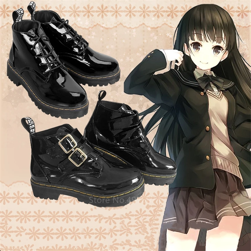 

LoveLive Japanese Student Lolita Shoes Kawaii College Girl PU Leather Commuter Anime Cosplay Gothic Platform JK Shoes