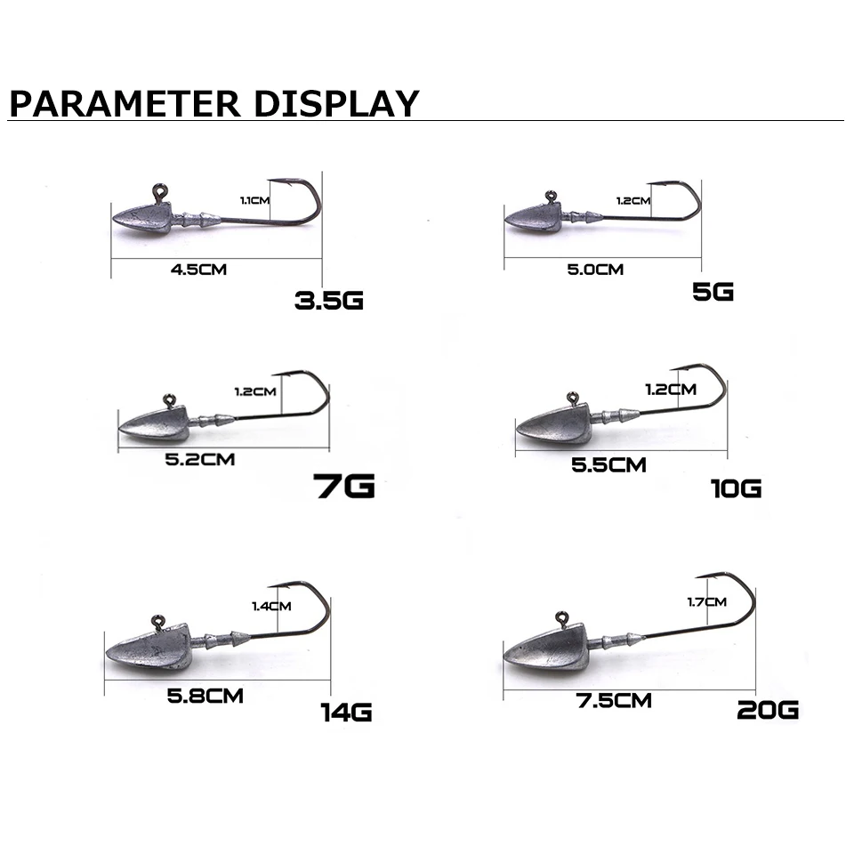 Ходить Рыбы 5 шт./лот головки крючков 3.5g 5g 7g 10g 14 г 20 приманка Jig Head крюк