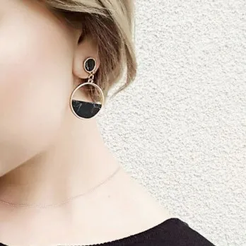 Современные Геометрические круглые серьги мраморные классические дикие