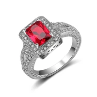 vintage women rings 925 silver jewelry with ruby zircon gemstone finger ring for wedding party bridal gift accessories wholesale
