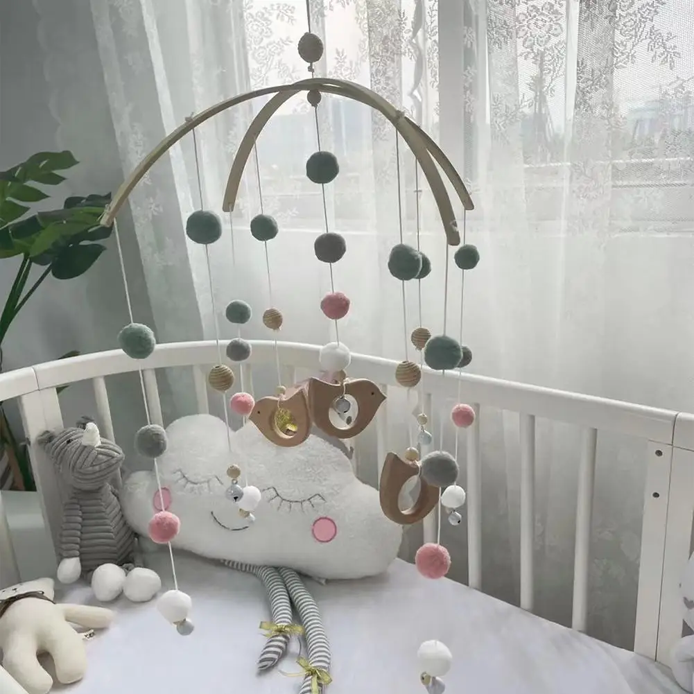 

Baby Rattles Crib Mobiles Toy Bed Bell Musical Box 0-12month Cloud Cotton Carousel For Cots Stroller Projection Rotating Bell