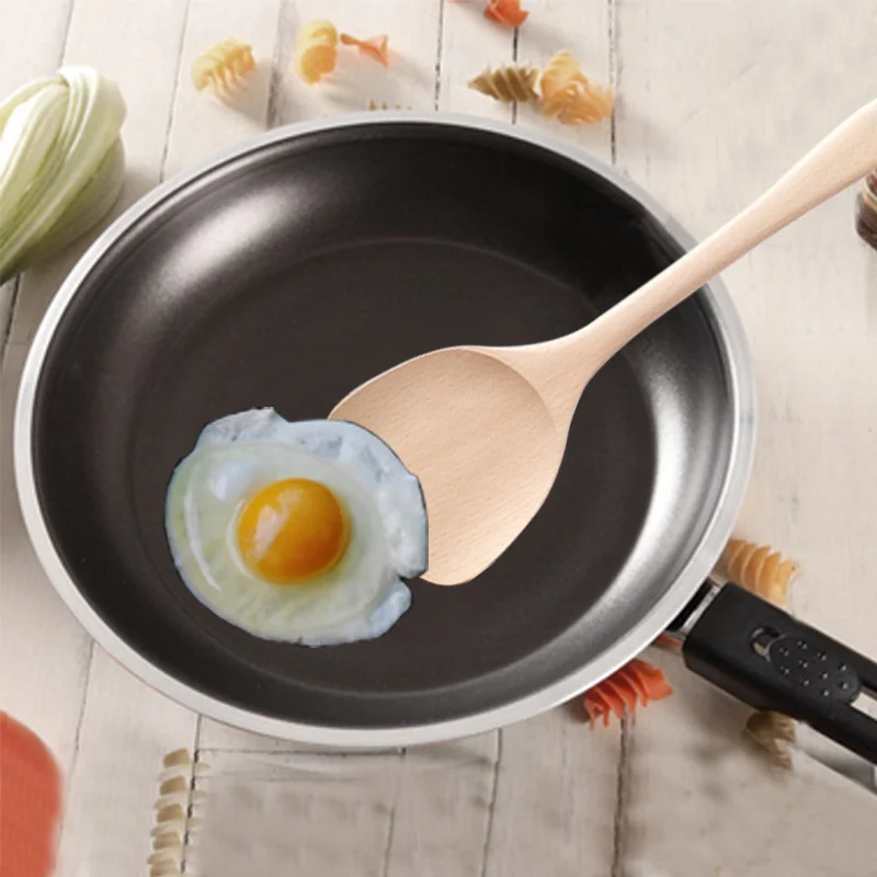 30/35 см Натуральная бамбуковая деревянная кухонная шпатель с прорезями ложка для