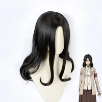 the final season pieck finger black wig cosplay costume attack on titan heat resistant synthetic hair women carnival party wigs