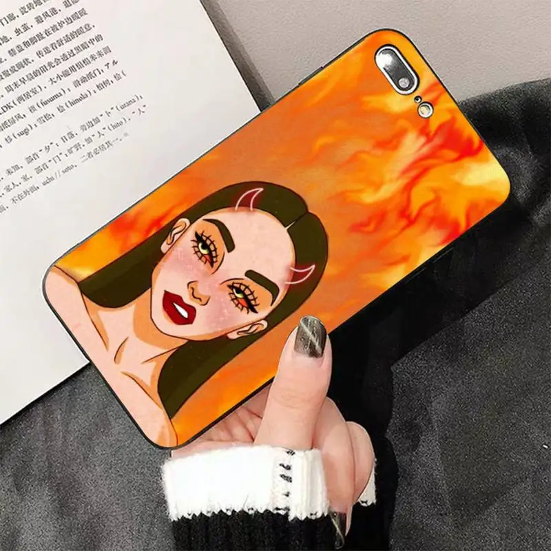 Aesthetic Devil Woman Bad girl Painted Phone Case for iphone 13 8 7 6 6S Plus X 5S SE 2020 XR 11 12 pro XS MAX
