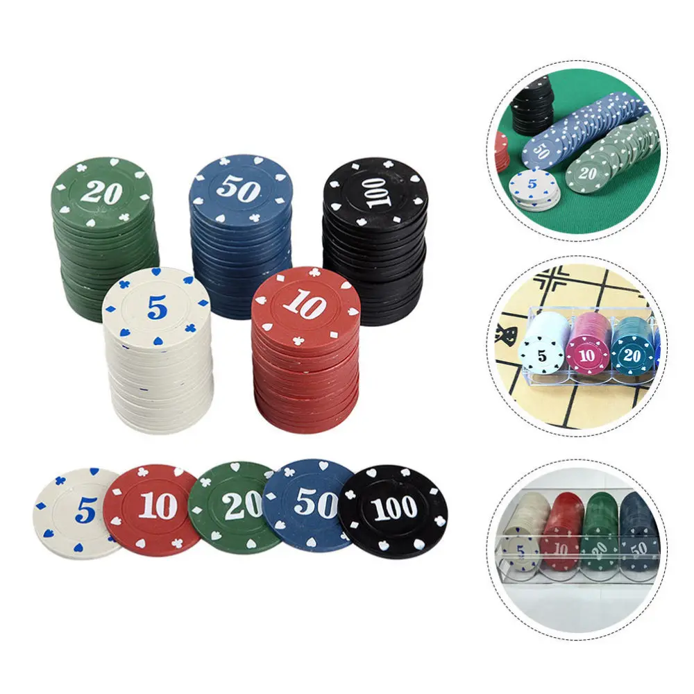 

100 Pcs Game Coins Currency Toys Mahjong Game Chips Props with Box