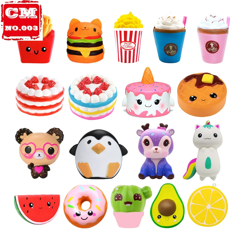 

Kawaii Popcorn Fries Panda Squishy Cake Deer Milk Squeeze Toys Slow Rising Cream Scented Antistress Child Kid Baby Toys