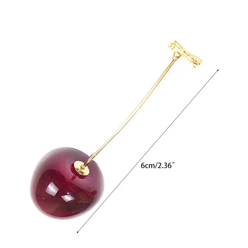 

1 Pcs Women Brooch Red Cherry Fruit Pin Coat Sweater Shirt Brooches Accessories