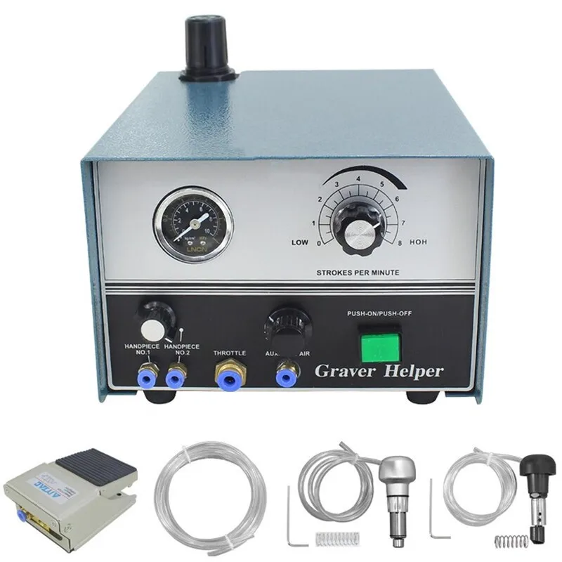

Graver Helper Pneumatic Engraving Machine with Two Handpieces Jewelry Tools & Equipment
