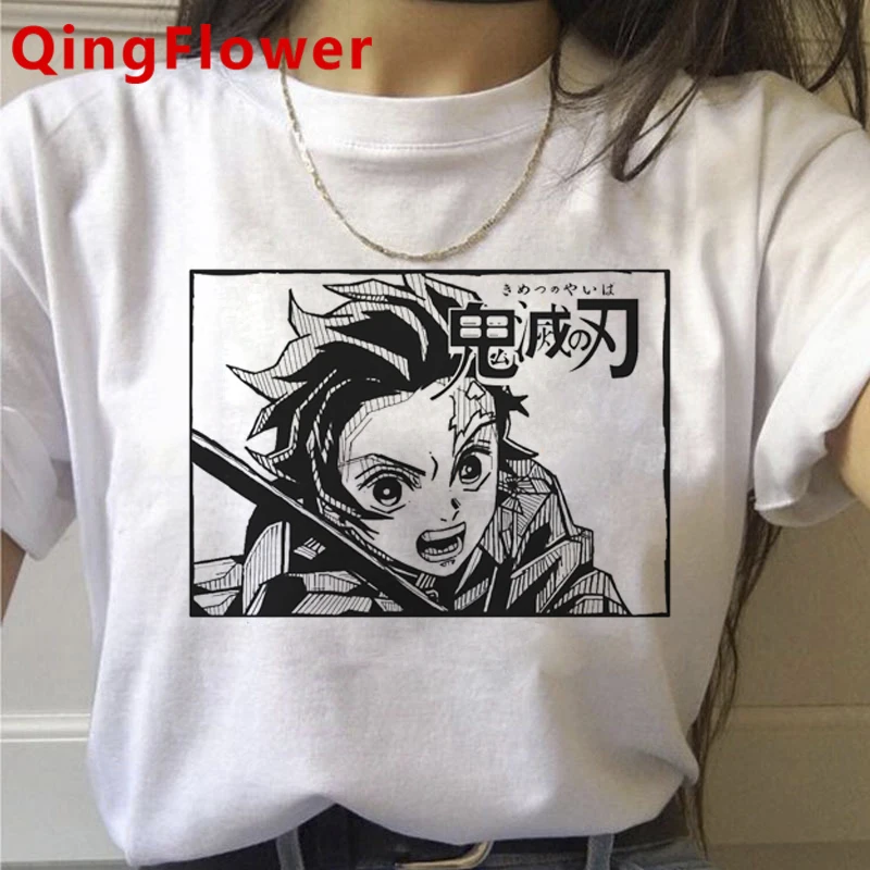 

Демон убийца Kimetsu без Yaiba Tanjiro камадо одежда Топ Тис Мужской harajuku гранж Одежда Для Пар одежды Графические футболки для женщин