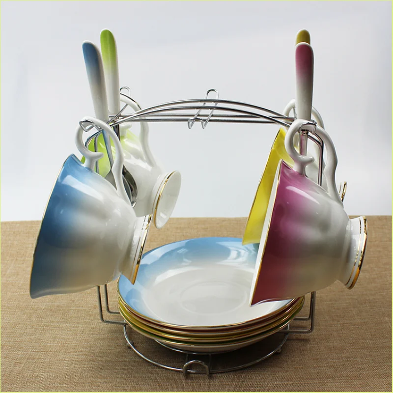 Европейский керамический набор чашек кофейная кружка креативная градиентная