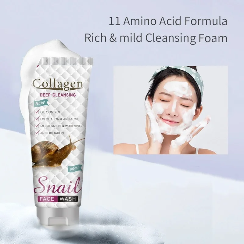 

Collagen Snail Facial Cleanser 100ml Cleansing Pore Rejuvenation Moisturizing Facial Cleanser Clean and Clear Face Wash