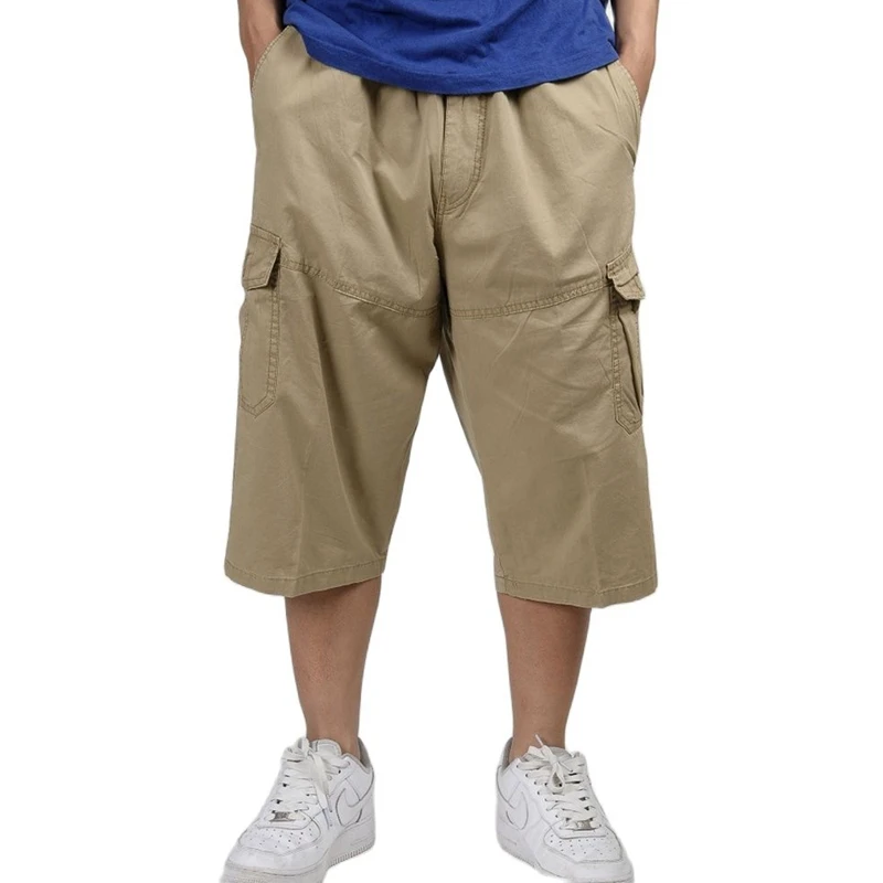 Шорты-карго мужские с карманами мешковатые штаны на молнии армейские