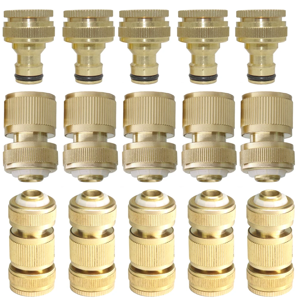 Brass Garden Irrigatior Adaptor 1/2'' 3/4'' Thread Faucet Quick Coupling 1/2